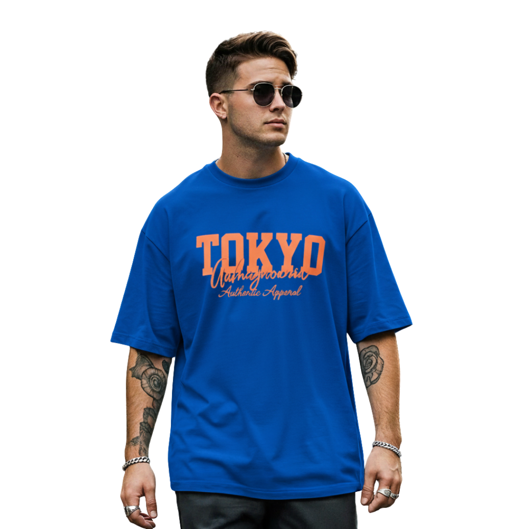 Men's Blue Oversized T Shirt