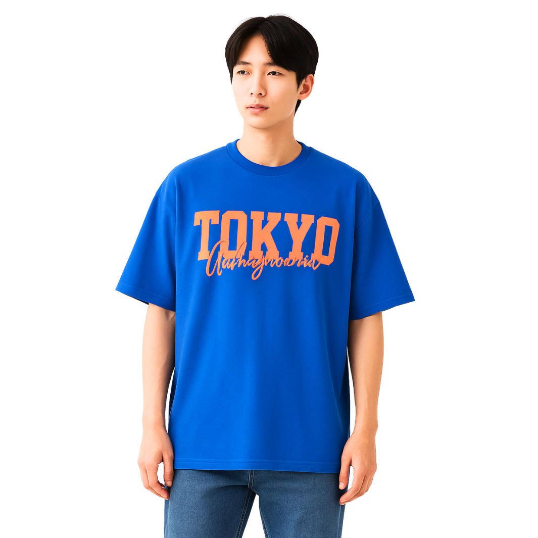 Men's Blue Oversized T Shirt