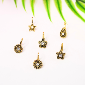 Stylish Gold Shade Nose Stud Combo