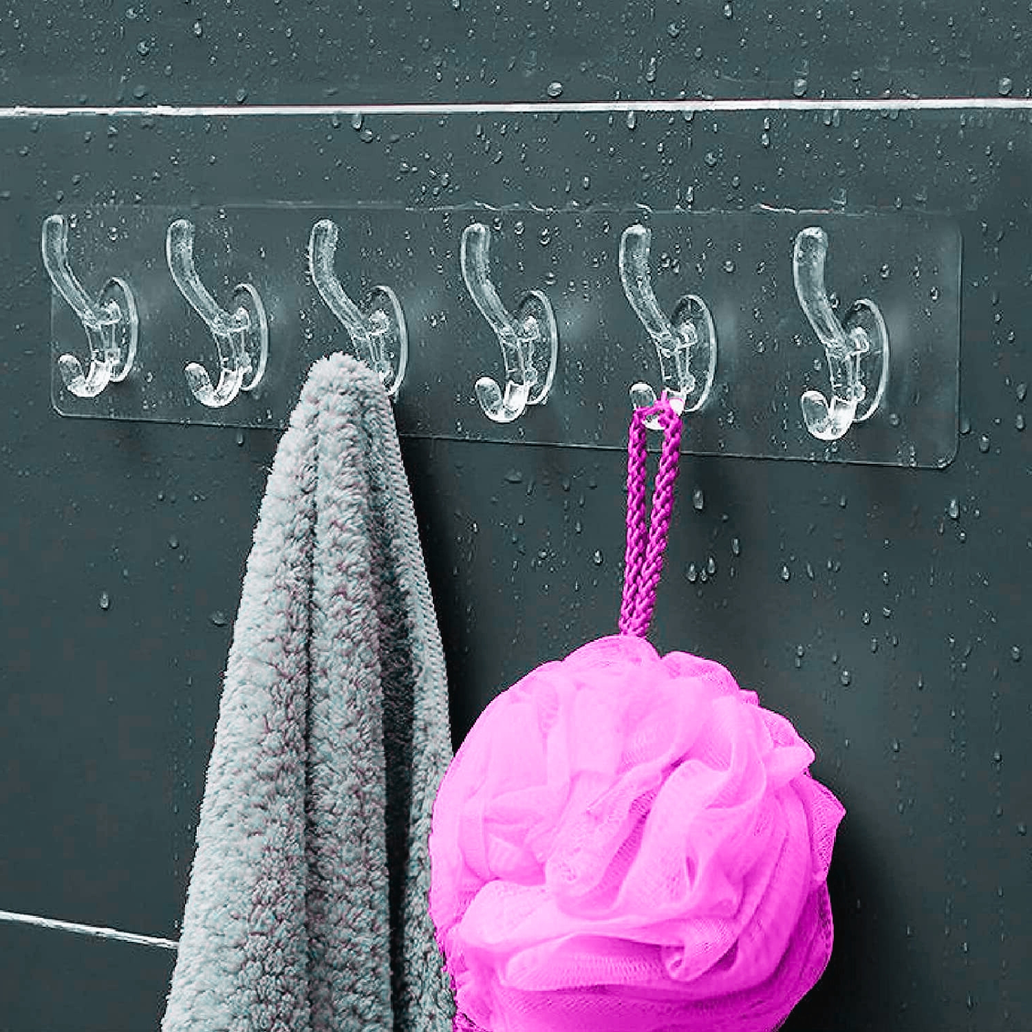 Self-Adhesive 6-Hook Strip (Pack of 2)