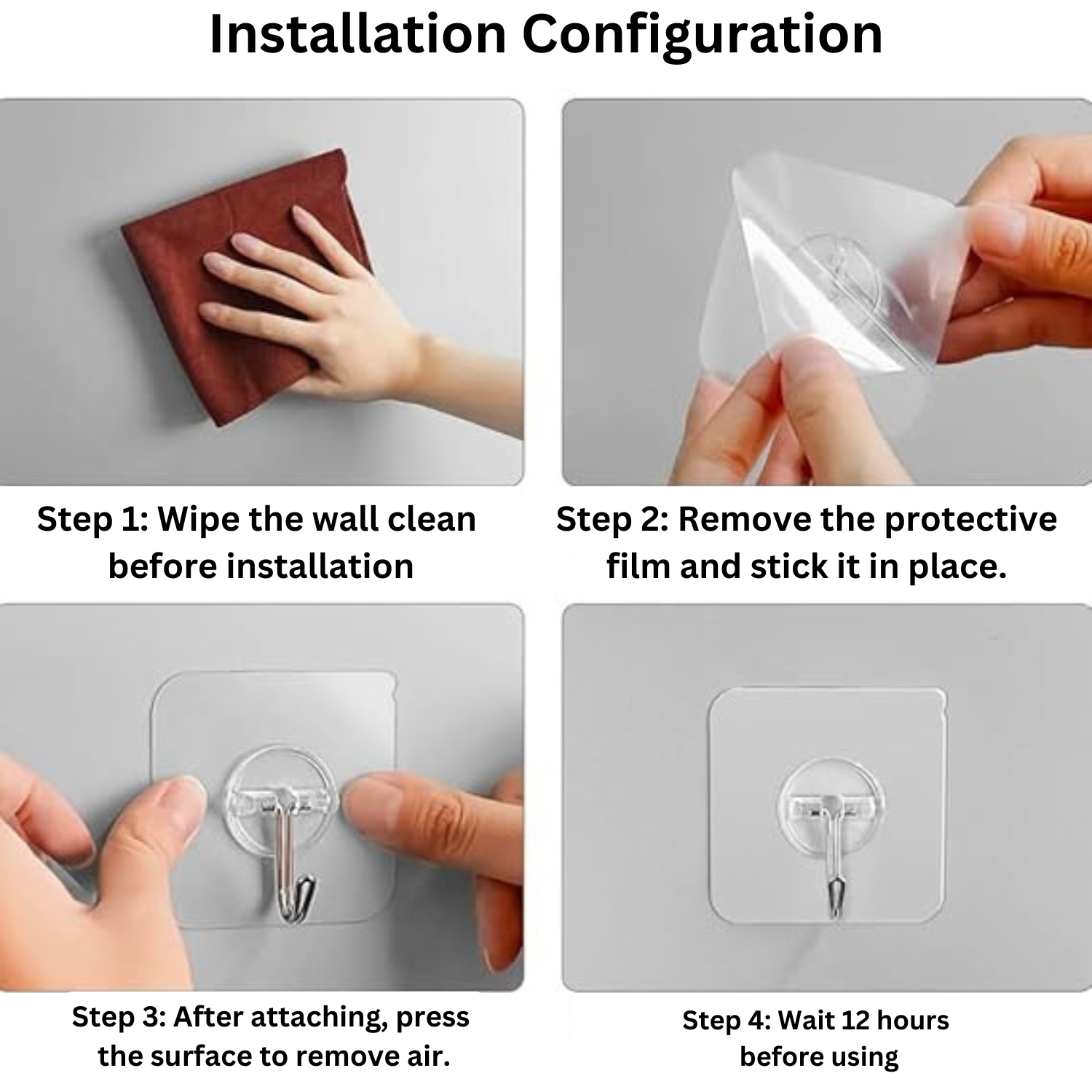 Self-Adhesive 6-Hook Strip (Pack of 2)