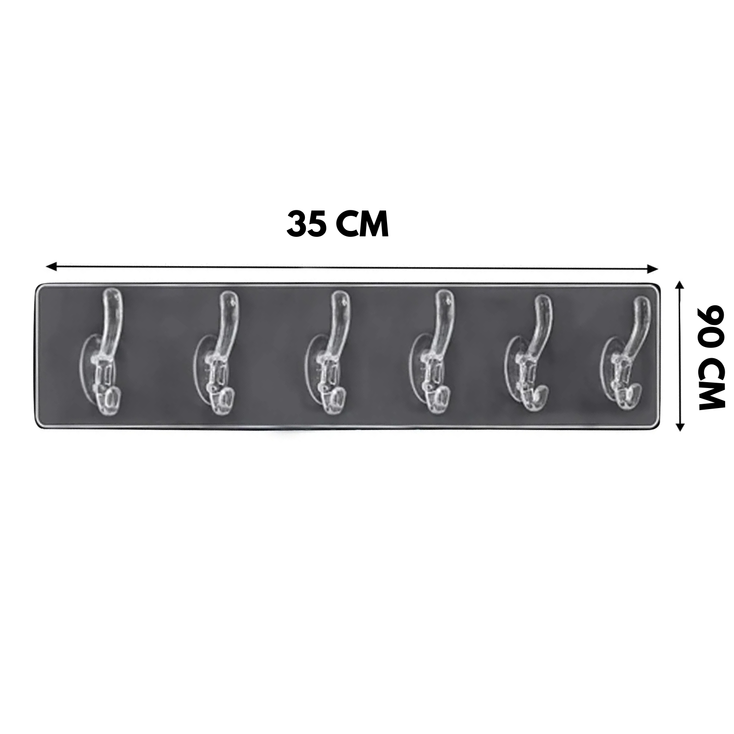 Self-Adhesive 6-Hook Strip (Pack of 2)