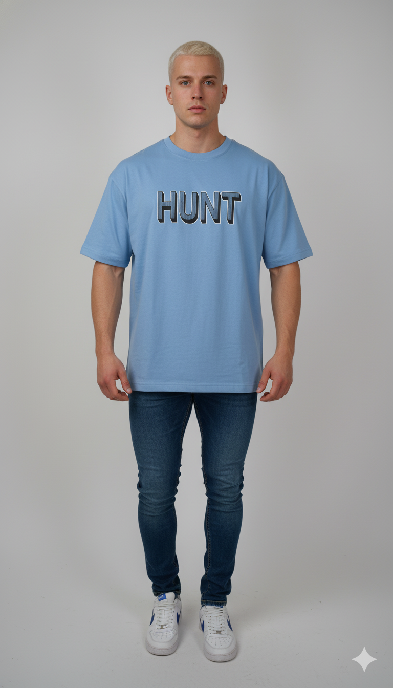 Men's Light Blue Oversized T Shirt