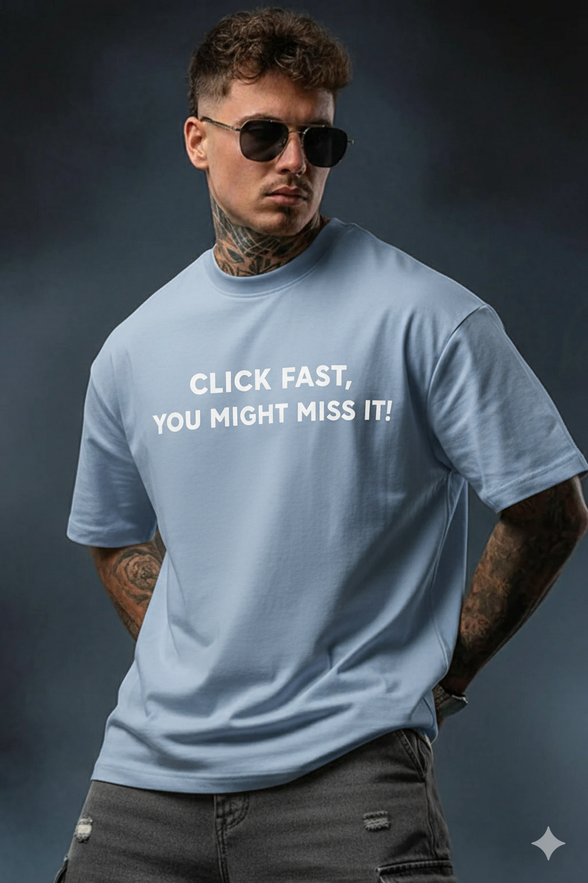 Men's Grey Oversized T Shirt