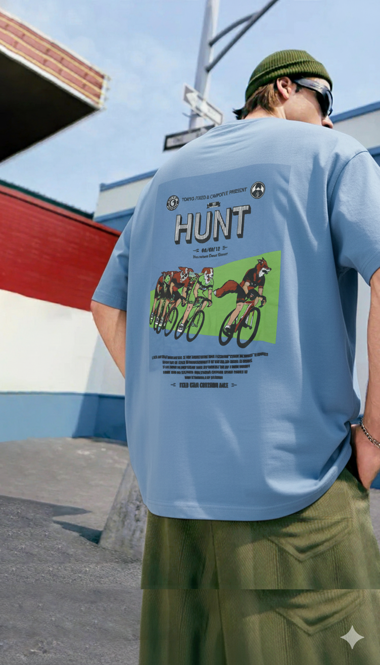 Men's Light Blue Oversized T Shirt