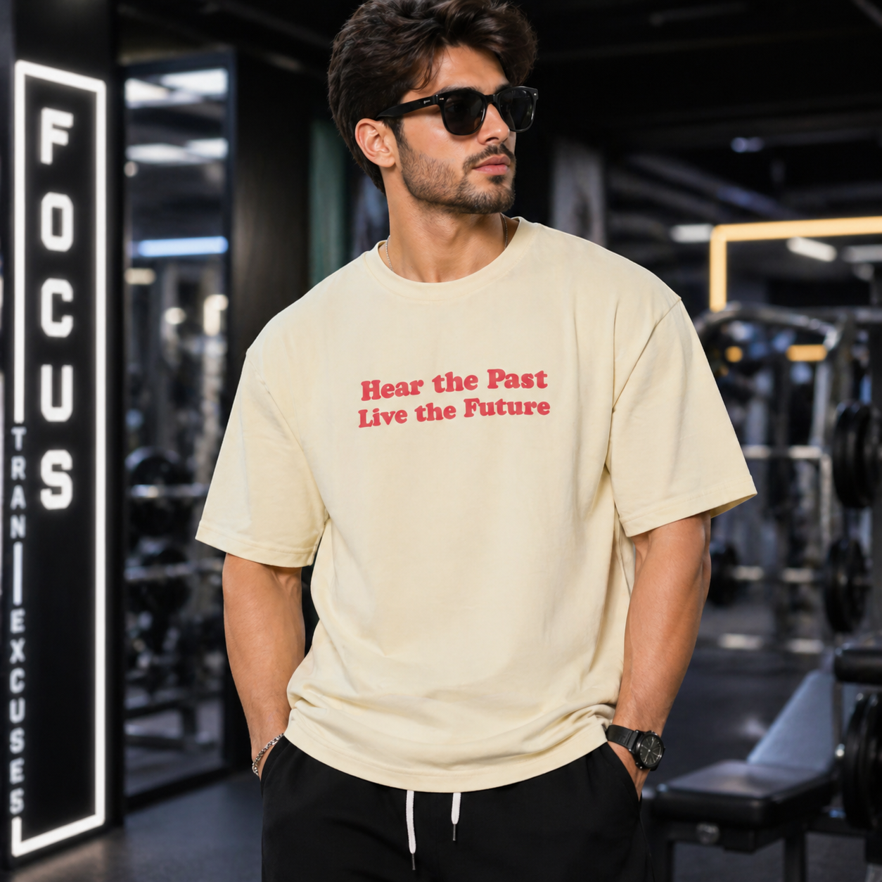 Men's Ivory Oversized T Shirt
