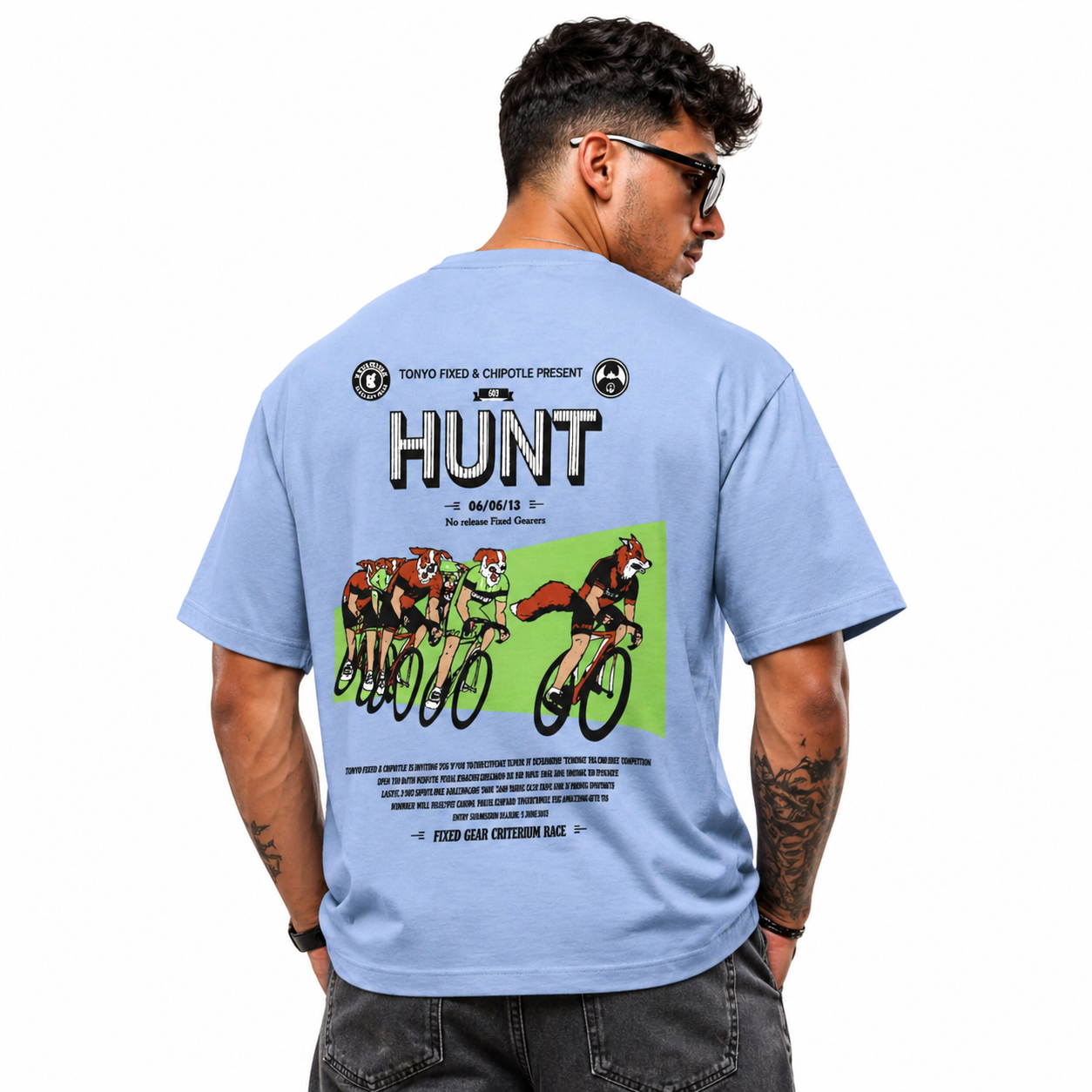 Men's Light Blue Oversized T Shirt