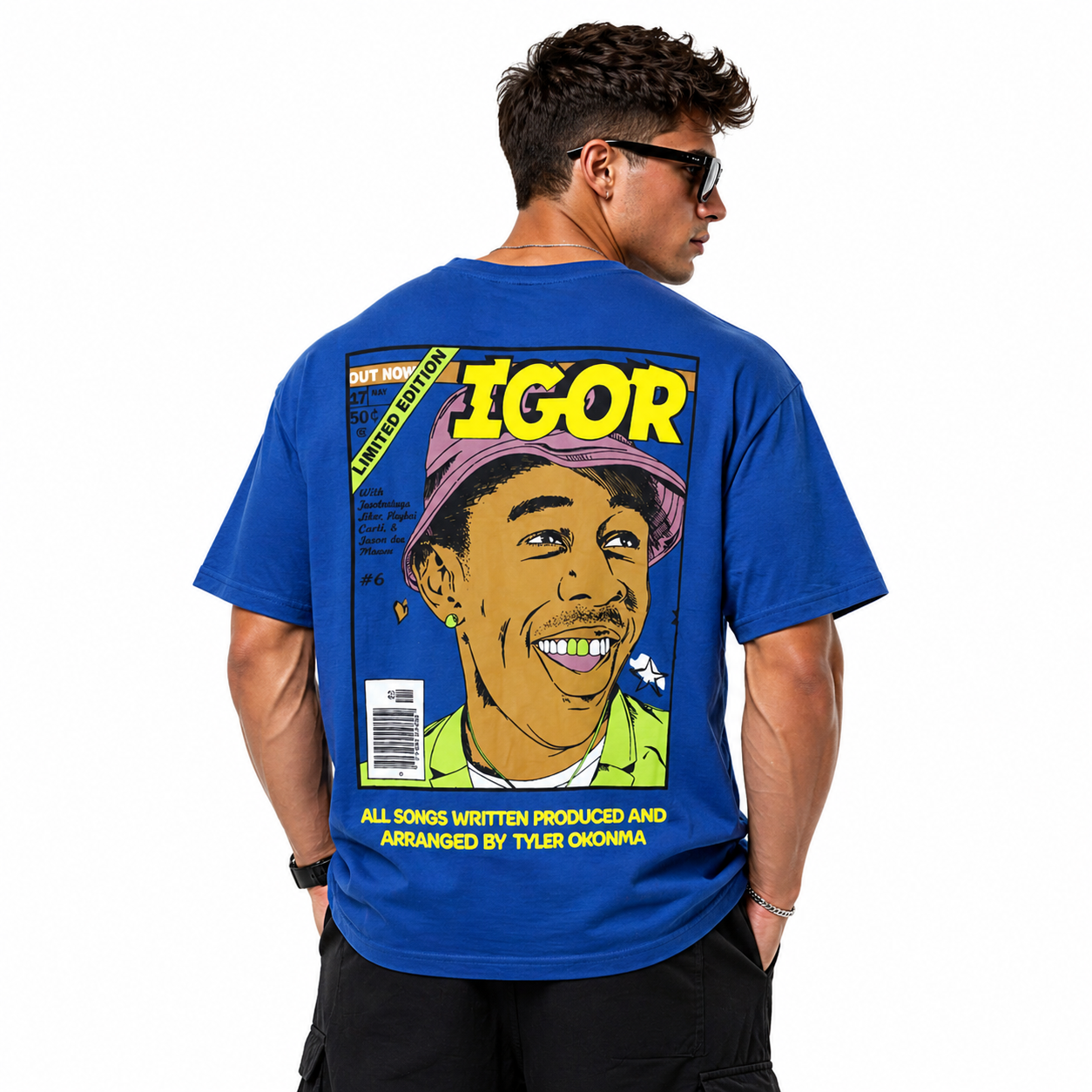 Men's Dark Blue Oversized T Shirt