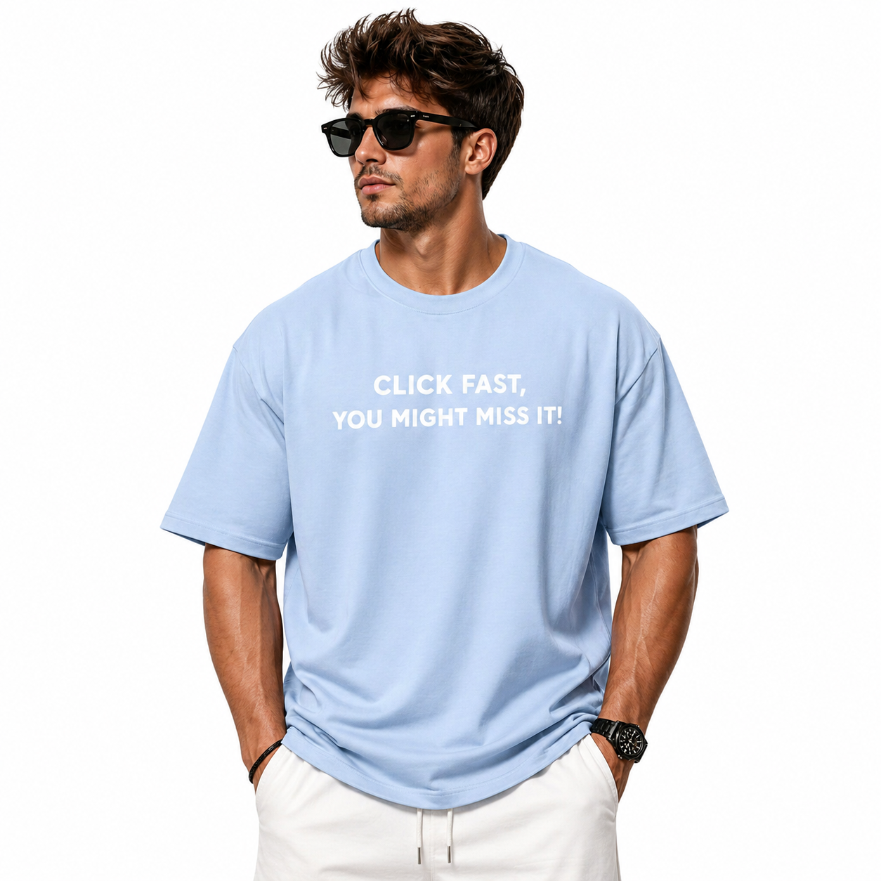 Men's Grey Oversized T Shirt