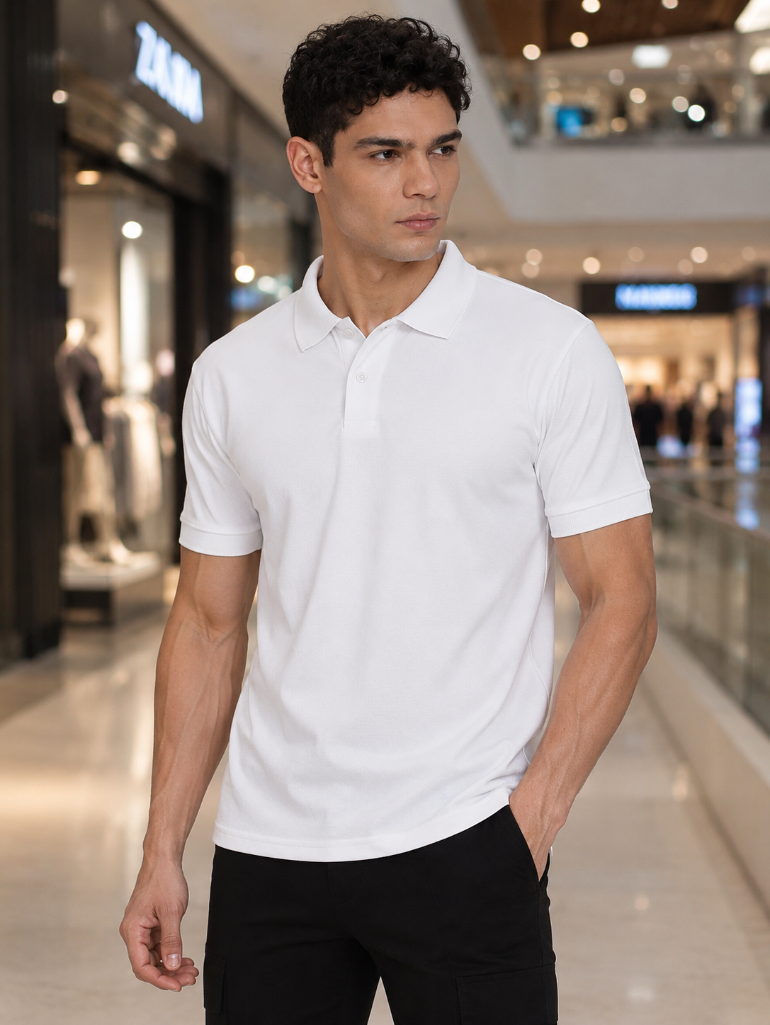 Premium Polo T Shirt - White